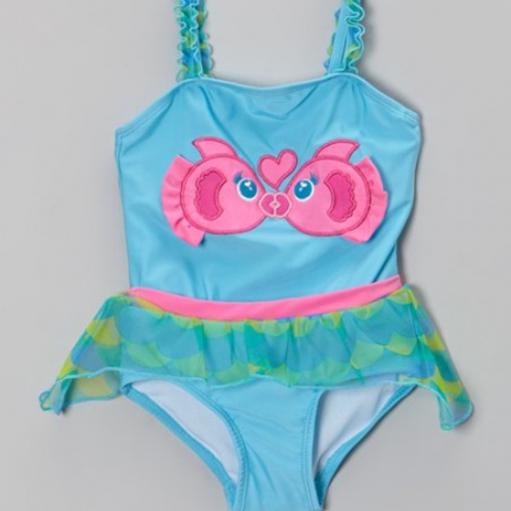 Candlesticks Baby Kissing Fish Blue Swimsuit